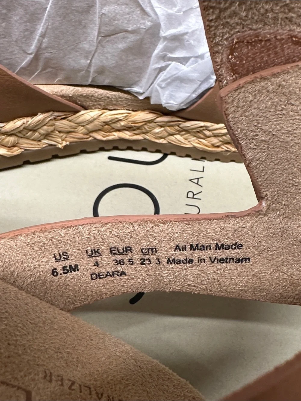 SOUL by NaturalizerWomen’s Tan Espadrille Wedge Sandals - Deara Size 6.5 NIB